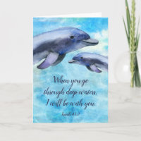 Pretty Watercolor Dolphins | Scripture Verse