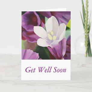 Cartão Pretty White Flower - Get Well Soon