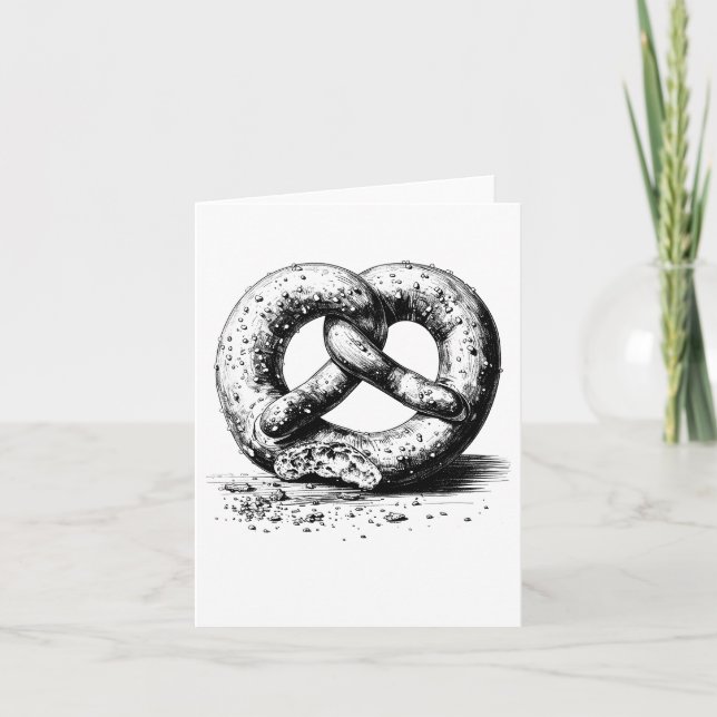 Cartão Pretzel com crosta Impressão preto (Frente)