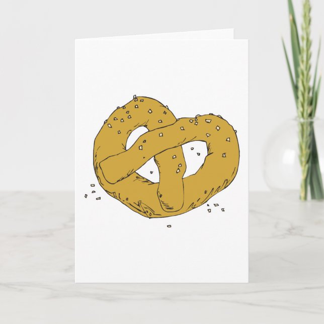 Cartão pretzel macio e salgado quente (Frente)