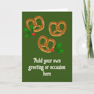 Cartão Pretzels de Feriado - Tema de Comida Personalizado