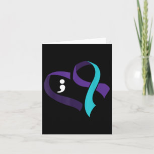 Cartão Prevenção ao suicídio Coração Semicolão Saúde Ment
