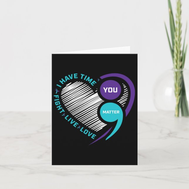 Cartão Prevenção de Consciência Suicida Semi Colon Você (Frente)