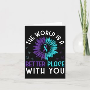 Cartão Prevenção Suicida Sensibilização Teal E Roxo