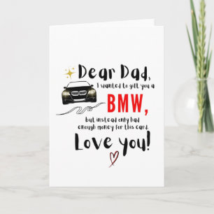 Cartão Prezado Pai e BMW