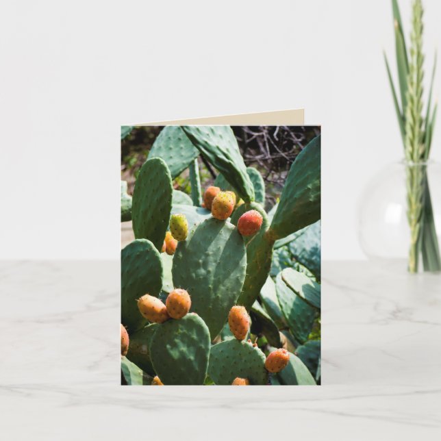 Cartão Prickly Pear Cactus Fruit (Frente)
