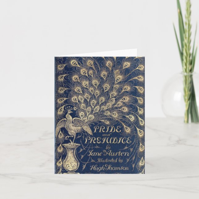 Cartão Pride & Prejudice Peacock Note Card (Frente)