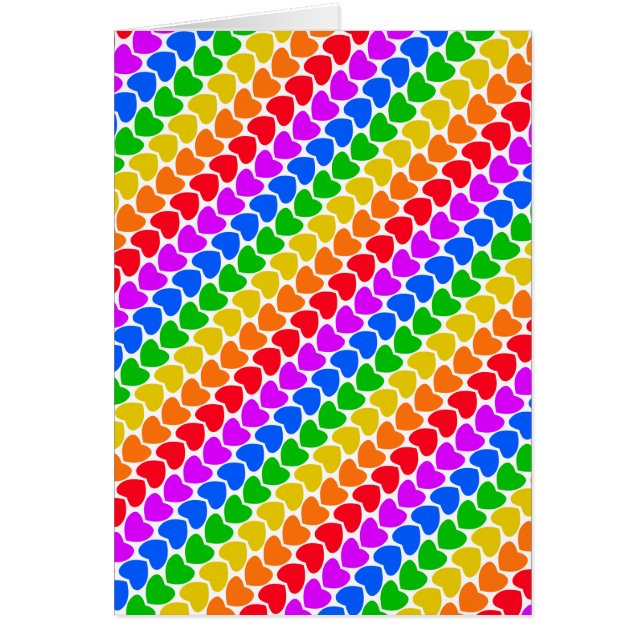 Cartão Pride Rainbow Heart Line (Frente)