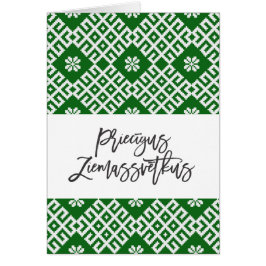 Cartão Priecigus Ziemassvetkus Design Tradicional Letão