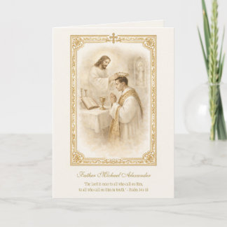 Cartão Priest Jesus Crowning Priest Anniversary 