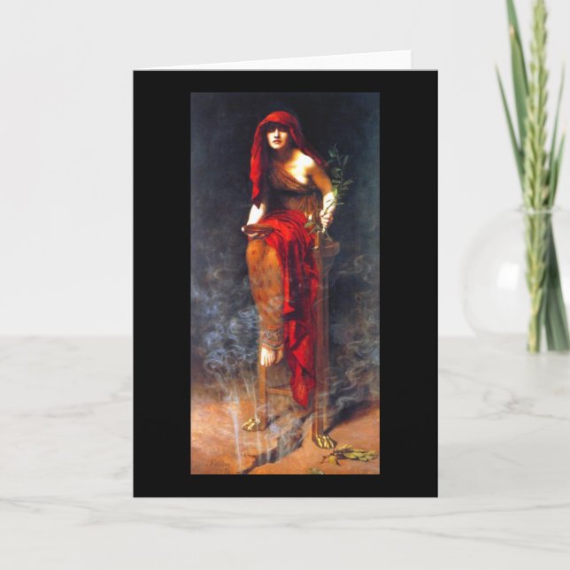Cartão Priestess of Delphi ~ Collier Fine Art Painting (Frente)