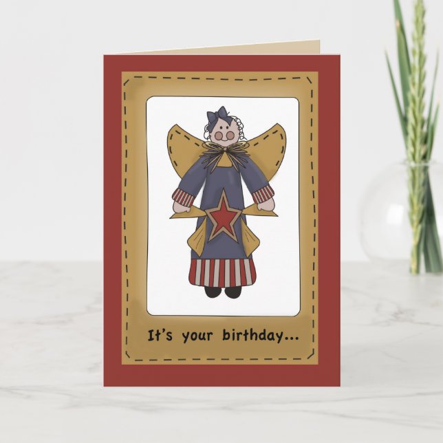 Cartão Prim Angel Birthday Star (Frente)