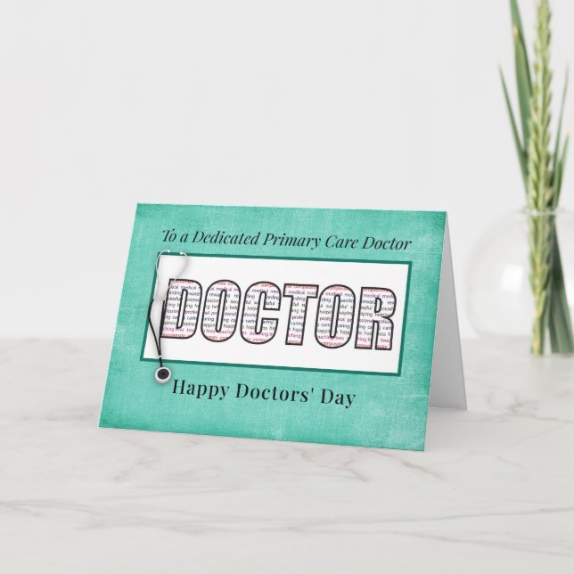 Cartão Primary Care Doctors' Day Dedicated Typography (Frente)