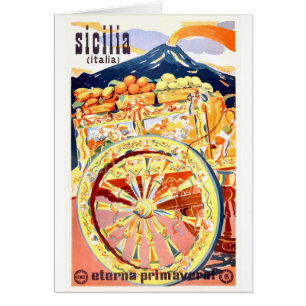 Cartão Primavera 1947 eterno do poster de viagens de