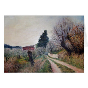 Cartão PRIMAVERA ANTERIOR EM VERNALESE/Paisagem Toscana