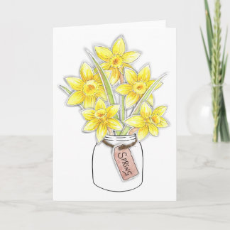 Cartão Primavera Daffodils