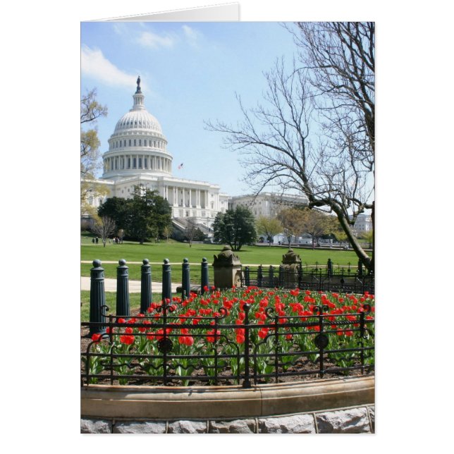 Cartão PRIMAVERA de construção do Capitólio dos EUA (Frente)