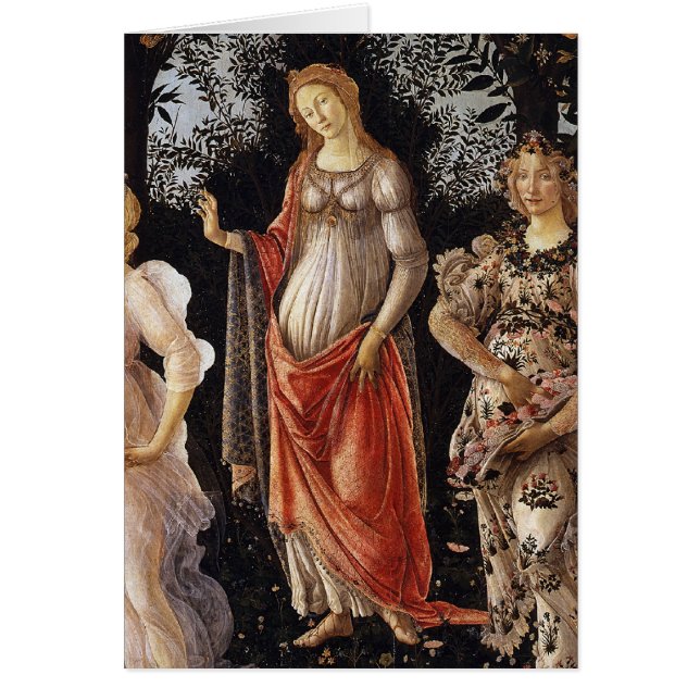 Cartão Primavera, detalhe de Venus, por Sandro Botticelli (Frente)