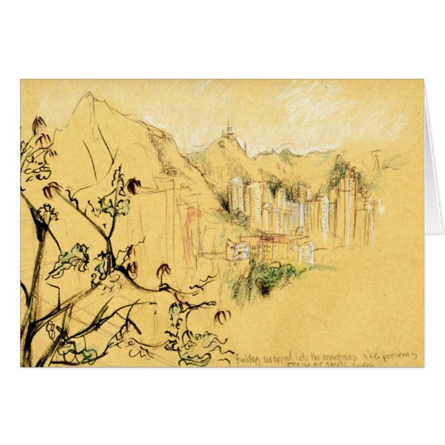 Cartão Primavera em Hong Kong (Frente Horizontal)