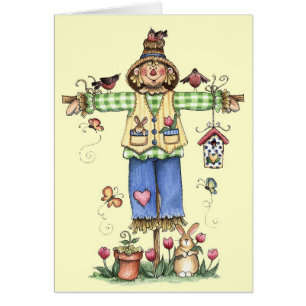 Cartão Primavera Espantalho