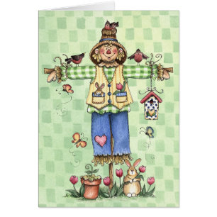 Cartão Primavera Espantalho
