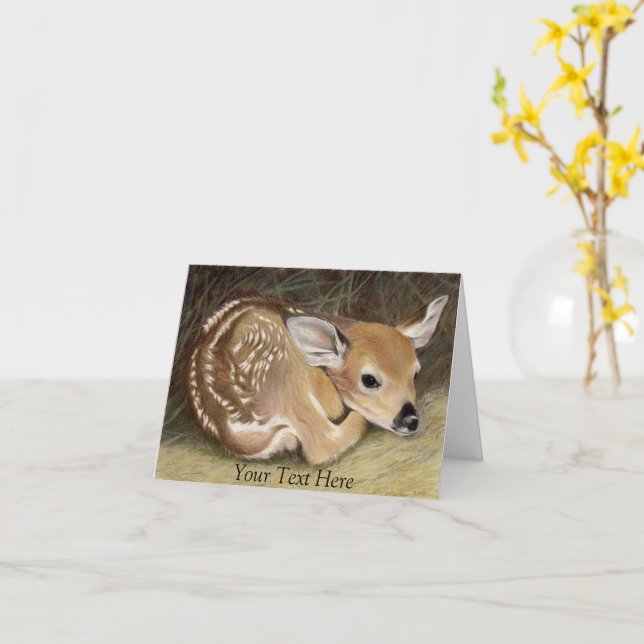 Cartão Primavera Fawn (Flor Amarela)