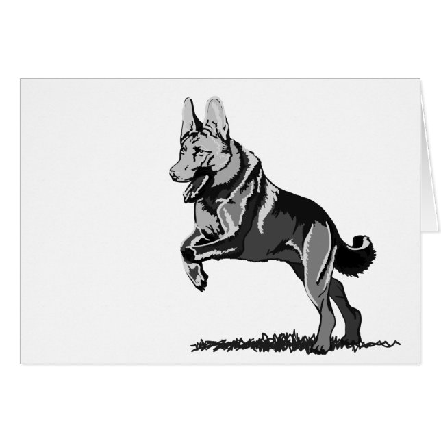 Cartão Primavera Schäferhund (Frente Horizontal)