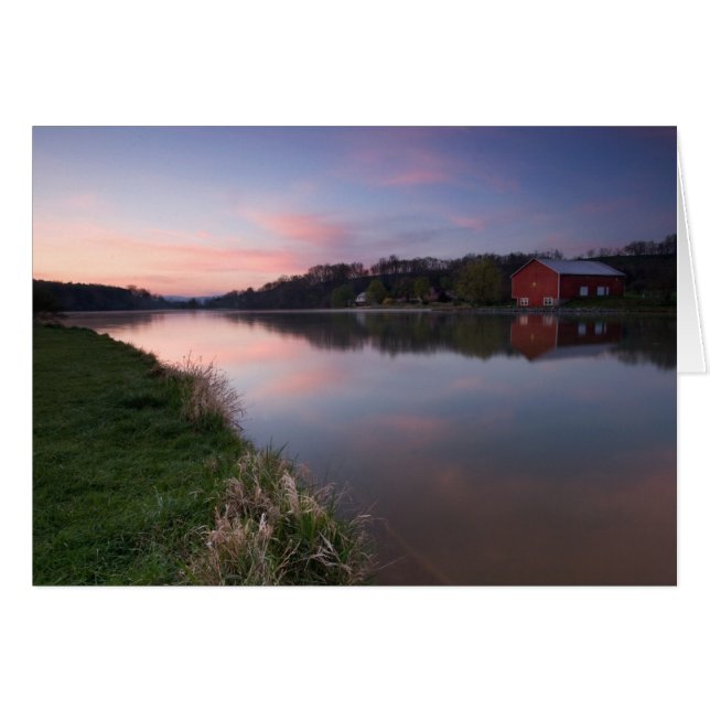 Cartão Primavera Sunrise no lago Shenandoah (Frente Horizontal)
