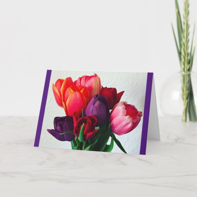 Cartão Primavera Tulip Buquê (Frente)