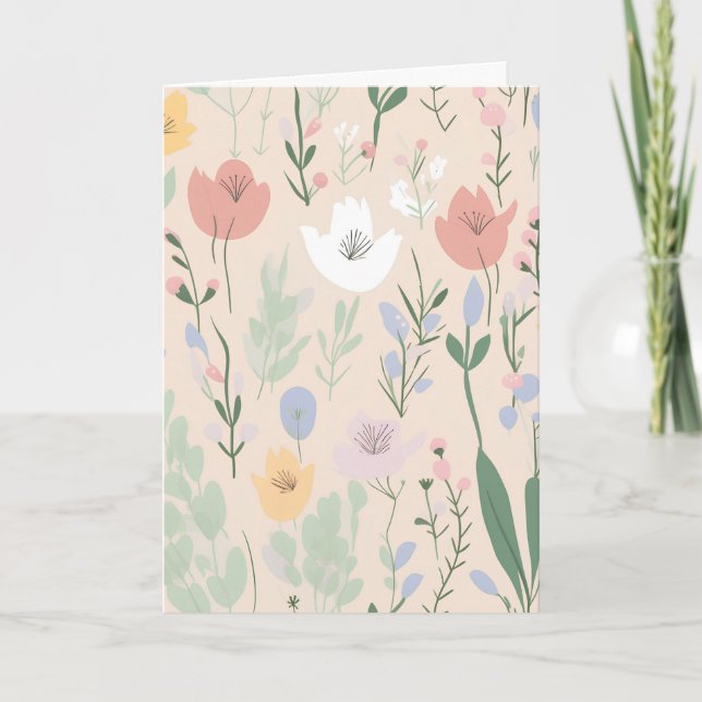 Cartão Primavera Tulip Patterno (Frente)