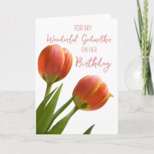 Cartão Primavera Tulips Godparent Birthday