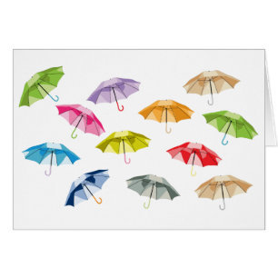 Cartão Primavera Umbrellas
