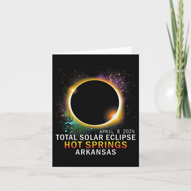 Cartão Primaveras Arkansas Total Solar Eclipse abril 8 20 (Frente)