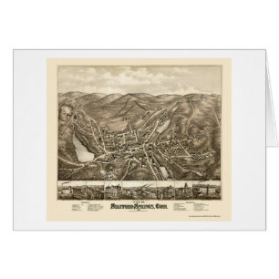 Cartão Primaveras de Stafford, mapa panorâmico do CT -