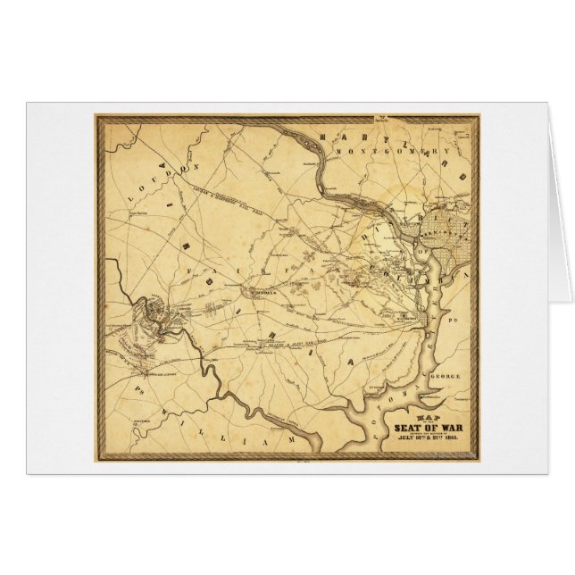 Cartão Primeira Batalha de Bull Run - Guerra Civil Panorâ (Frente Horizontal)