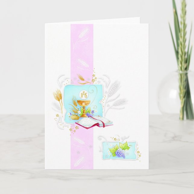 Cartão Primeira comunhão ou confirmação sagrada (Frente)