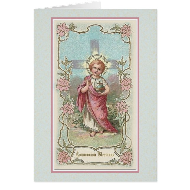 Cartão Primeira Comunhão Tradicional Católica (Frente)