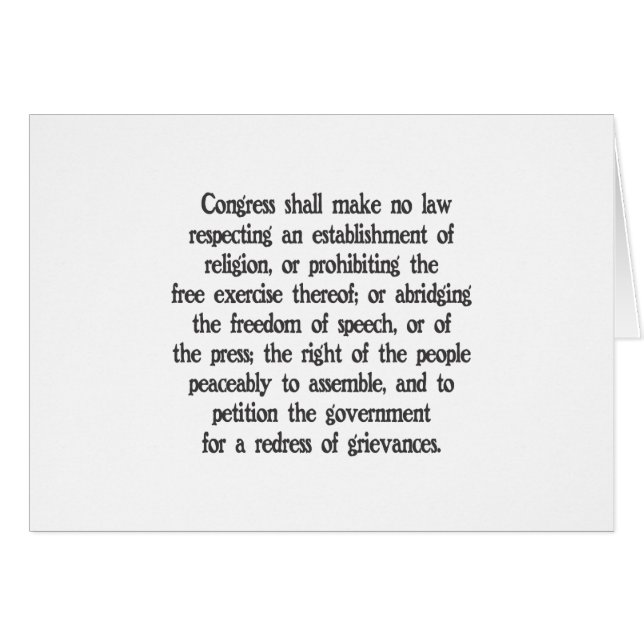 Cartão Primeira Emenda (Frente Horizontal)