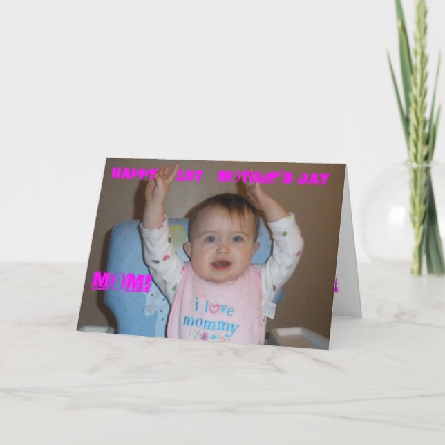 Cartão Primeira MAMÃ feliz do dia das mães! (Frente)