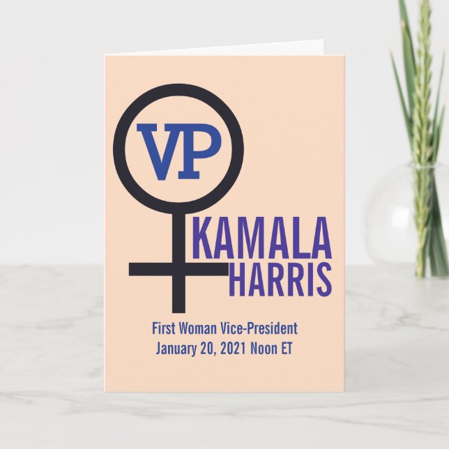 Cartão Primeira Mulher Vice-Presidente Kamala Harris VP (Frente)