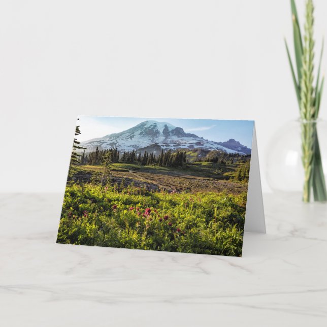 Cartão Primeira noite no Mt Rainier (Frente)