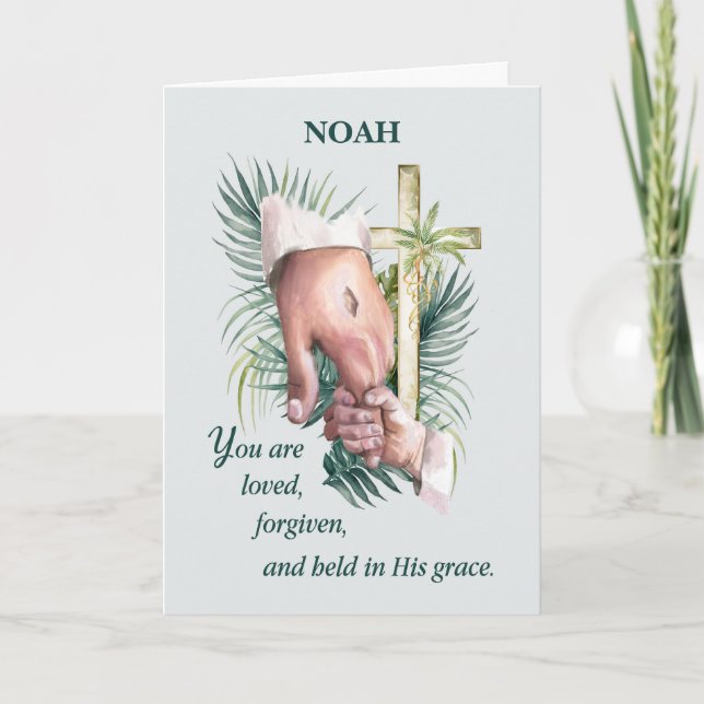 Cartão Primeira Reconciliação Confissão Mão de Jesus (Frente)