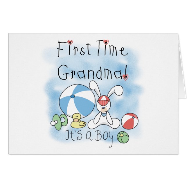 Cartão Primeira Vovó de Camisetas e presentes (Frente Horizontal)