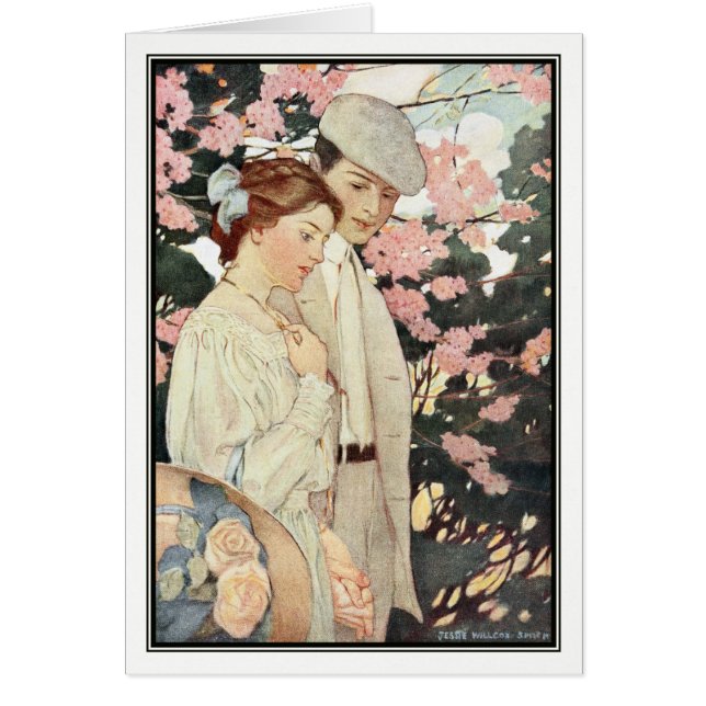 Cartão Primeiro amor por Jessie Willcox Smith (Frente)