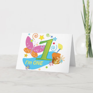 Cartão Primeiro aniversário Bebê de um ano