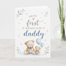 Primeiro Aniversário como Meu Papai Urso de Aquare