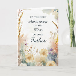 Cartão Primeiro Aniversário da Perda do Padre Wildflower