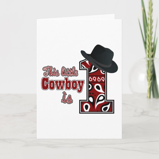 Cartão Primeiro Aniversário do Cowboy (Frente)