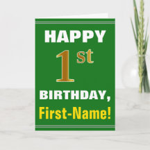 Primeiro aniversario Dourado preto, verde e falsa 