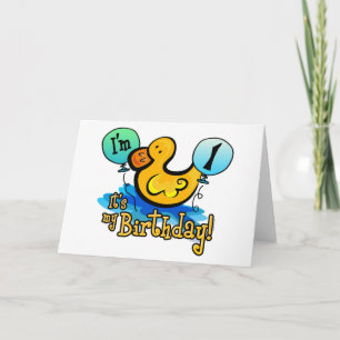 Cartão Primeiro aniversario Ducky